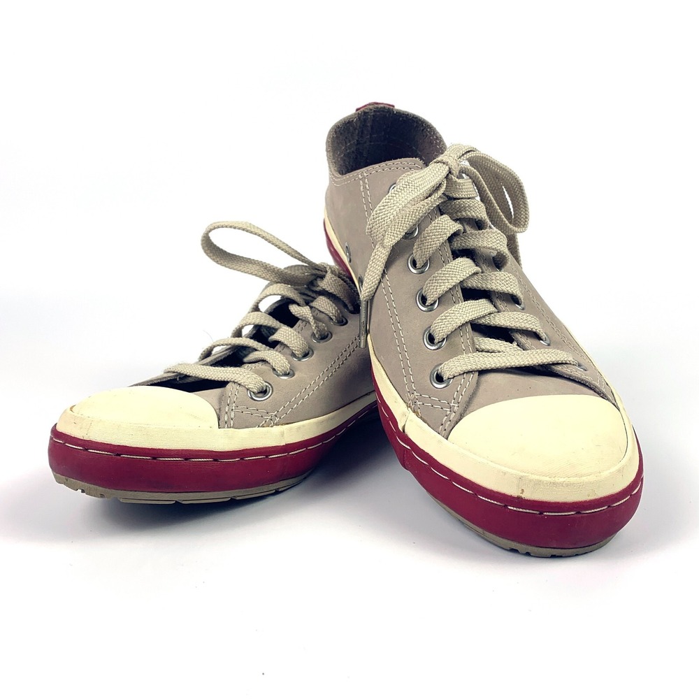 Converse All Star Premiere Suede Lace Up Sneakers Womens 6 Gray Red Cream